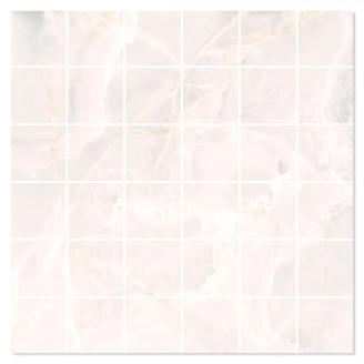 Marmor Mosaik Klinker Lux Cirrus Hvid Poleret 30x30 (5x5) cm-2